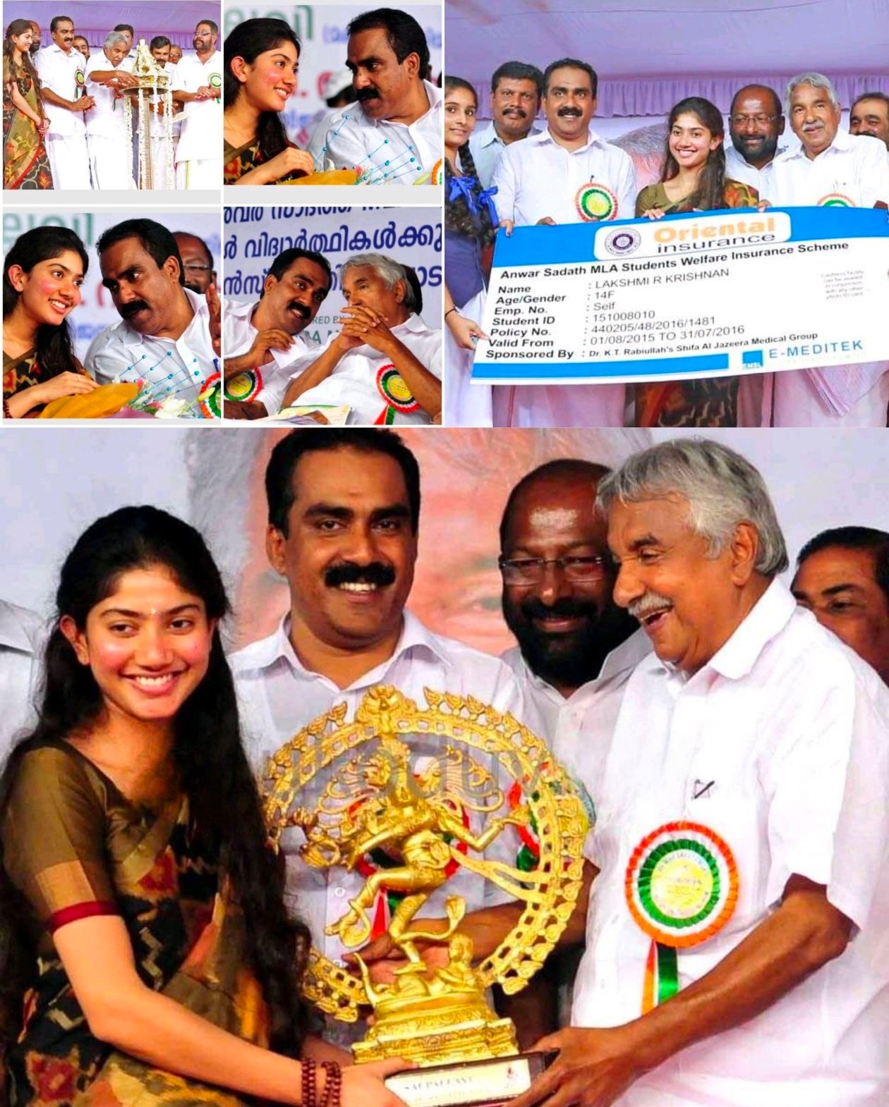 Sai Pallavi with Kerala CM Oommen Chandy
