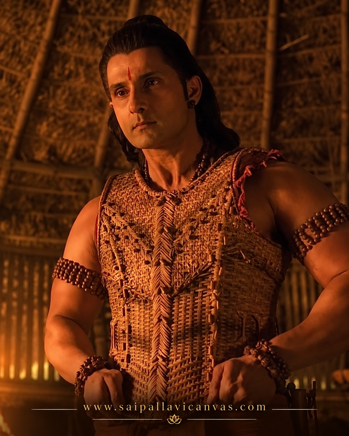 Detail of Lakshmana's rustic forest costume